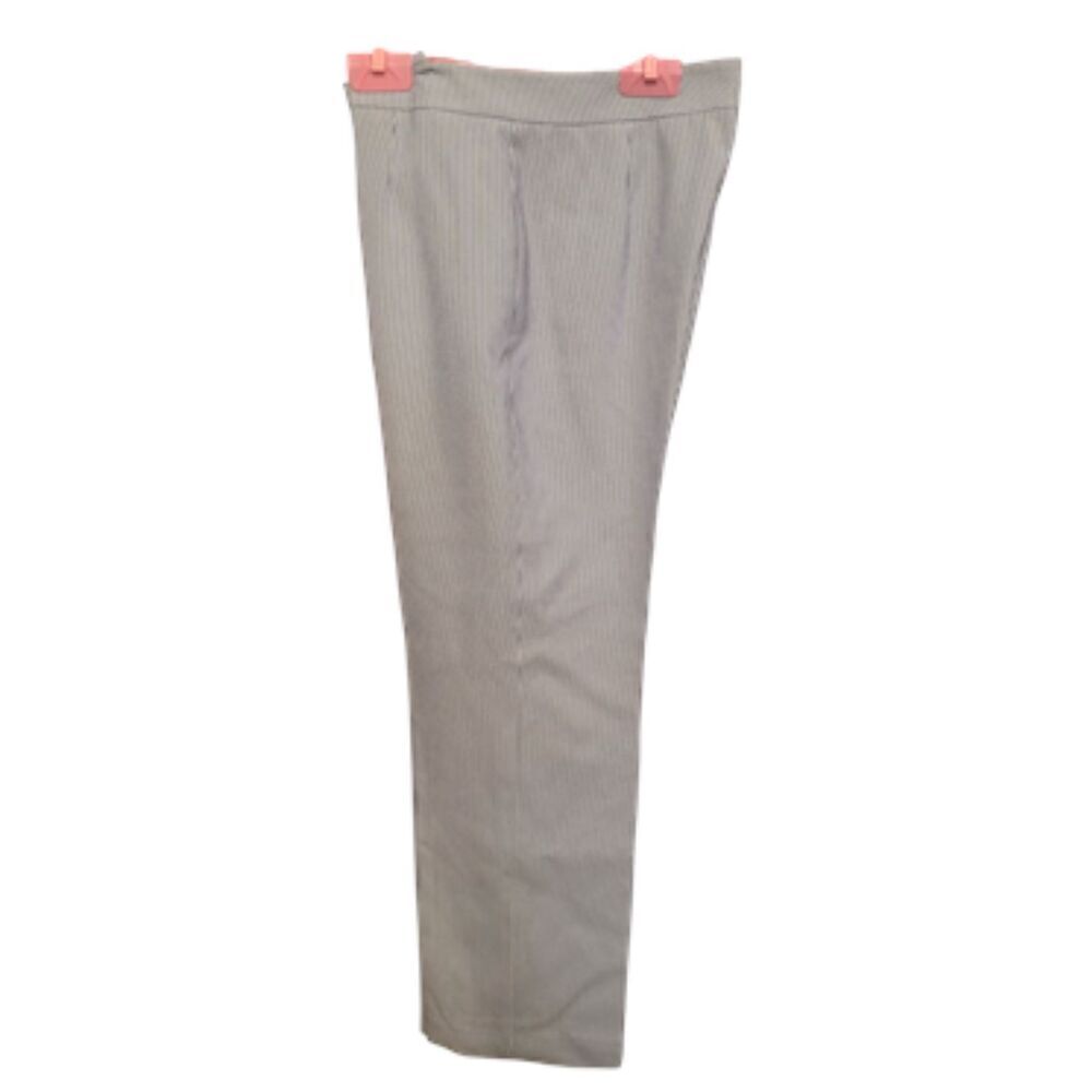Seersucker Pants by Kasper Lined Set-In Waist Sz. 8 Blue/White Preppy Classic - Picture 1 of 10